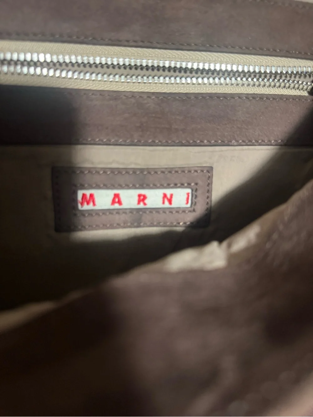 Marni Brown Suede Top handle bag